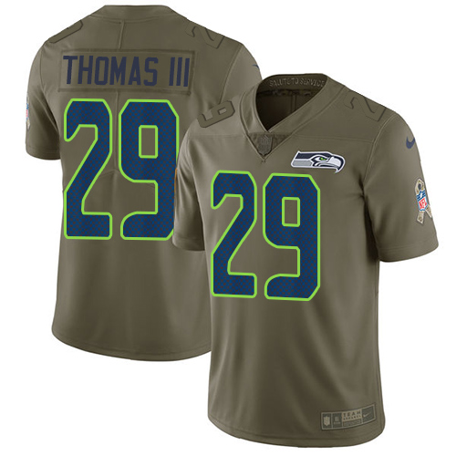 Nike Seahawks #29 Earl Thomas III Olive Men's Stitched NFL Limited 2017 Salute to Service Jersey Nike Seahawks #29 Earl Thomas III Olive Men's Stitched NFL Limited 2017 Salute to Service Jersey