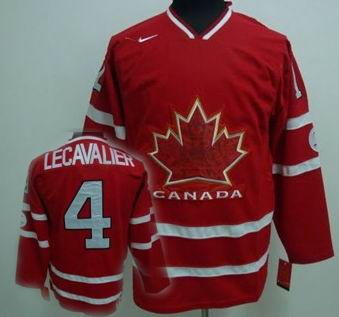 Ice  2010 OLYMPIC Team Canada 4 LECAVALIER Red jersey
