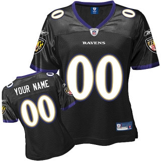 Baltimore Ravens Women Customized Black Jersey