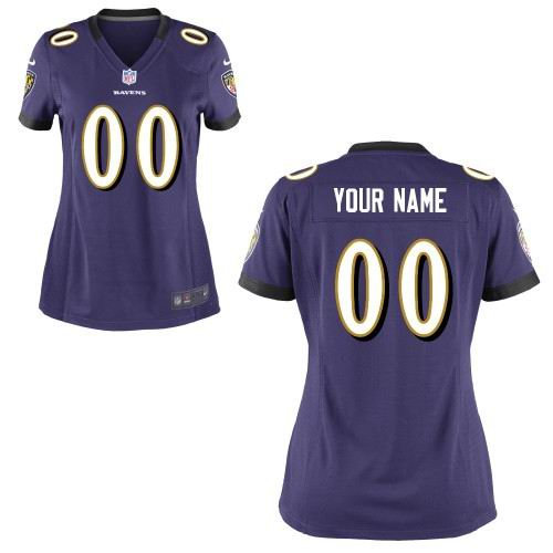 Women''s Nike Baltimore Ravens Customized Game Team purple Jerseys