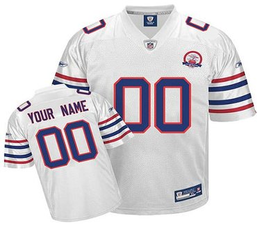 Buffalo Bills AFL 50th Anniversary Customized Replica White Jerseys