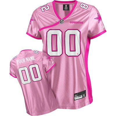 Customized Dallas Cowboys Jersey Women Pink Football Jerseys