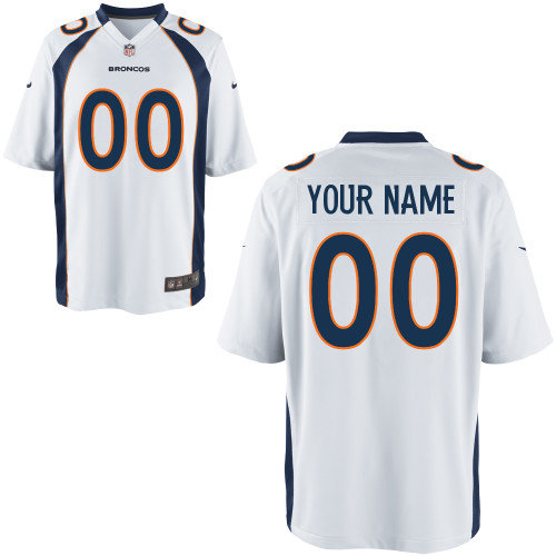 Men's Nike Denver Broncos Customized Game White Jerseys (S-4XL)
