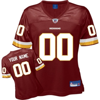 Washington Redskins Women Customized Red Jersey