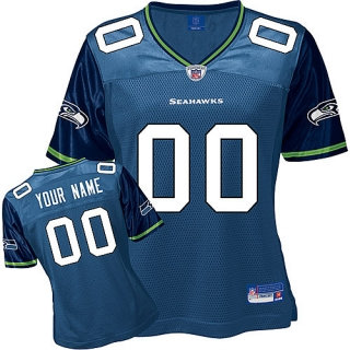Seattle Seahawks Women Customized Blue Jersey