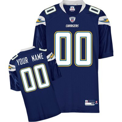 Customized San Diego Chargers Jersey Dark Blue Team Color Football Jersey