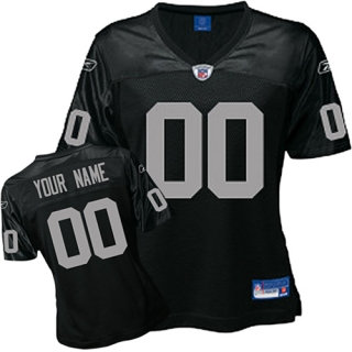 Oakland Raiders Women Customized Black Jersey