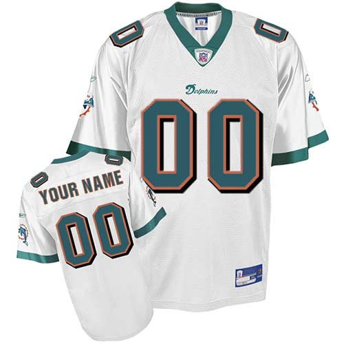 Miami Dolphins Customized White Jersey (S-5XL)