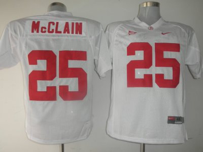 Crimson Tide #25 Rolando McClain White Embroidered NCAA Jersey Crimson Tide #25 Rolando McClain White Embroidered NCAA Jersey