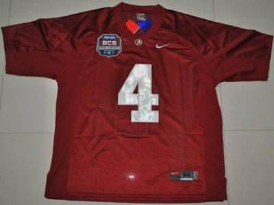 Crimson Tide #4 Marquis Maze Red 2012 BCS Championship Patch Embroidered NCAA Jersey