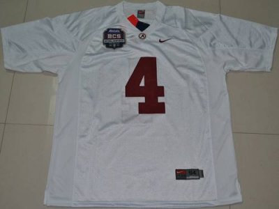 Crimson Tide #4 Marquis Maze White 2012 BCS Championship Patch Embroidered NCAA Jersey