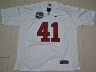 Crimson Tide #41 Courtney Upshaw White 2012 BCS Championship Patch Embroidered NCAA Jersey