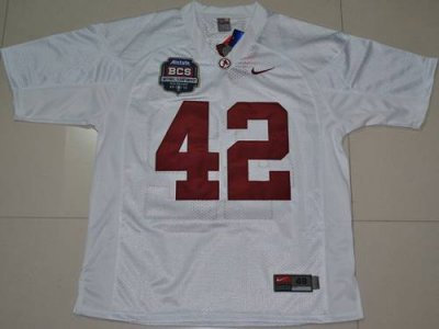 Crimson Tide #42 Eddie Lacy White 2012 BCS Championship Patch Embroidered NCAA Jersey
