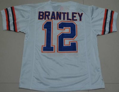 Gators #12 John Brantley White Embroidered NCAA Jersey