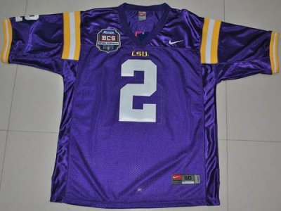 LSU Tigers #2 Rueben Randle Purple 2012 BCS Championship Patch Embroidered NCAA Jersey