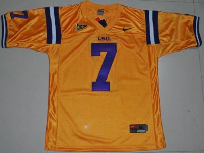 LSU Tigers #7 Tyrann Mathieu Gold Embroidered NCAA Jersey