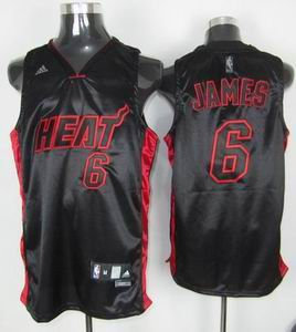 Miami Heat 6 LeBron James black Red Black Number Jersey Miami Heat 6 LeBron James black Red Black Number Jersey