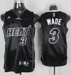 Minmi Heat #3 Dwyane WADE Black Jerseys