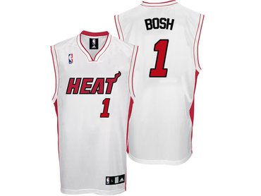 NBA adidas Miami Heat #1 Chris Bosh White Home Jersey NBA adidas Miami Heat #1 Chris Bosh White Home Jersey