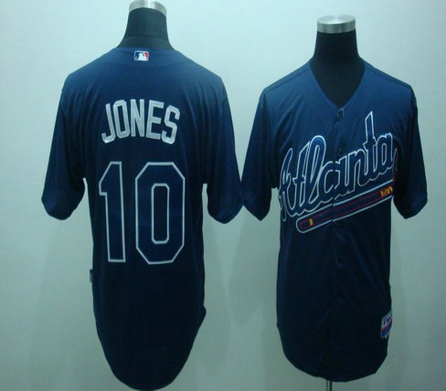 MLB Jerseys Atlanta Braves 10# Jones blue jersyes