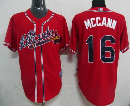 MLB Jerseys Atlanta Braves 16 Mccann Red