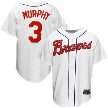 Atlanta Braves 3 Dale Murphy White Throwback Jersey Atlanta Braves 3 Dale Murphy White Throwback Jersey