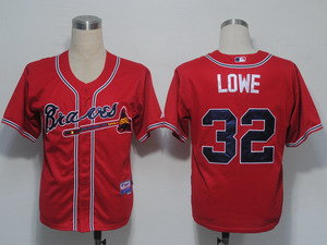 Atlanta Braves 32 Lowe Red Cool Base