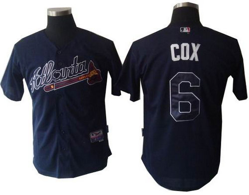 Atlanta Braves 6 Bobby COX jerseys Navy blue