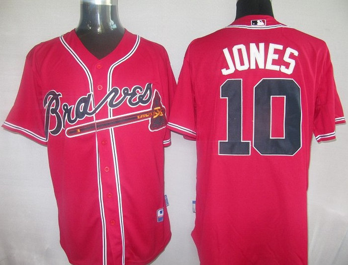 MLB Atlanta Braves 10 Jones RED