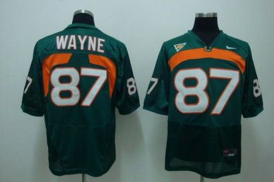 Hurricanes #87 Reggie Wayne Green Embroidered NCAA Jersey Hurricanes #87 Reggie Wayne Green Embroidered NCAA Jersey