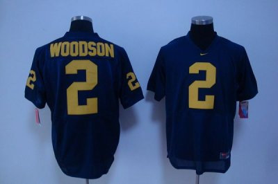 Wolverines #2 Charles Woodson Blue Embroidered NCAA Jerseys