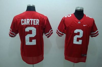 Buckeyes #2 Cris Carter Red Embroidered NCAA Jersey