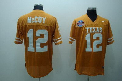 Longhorns #12 Colt McCoy Orange Embroidered NCAA Jersey