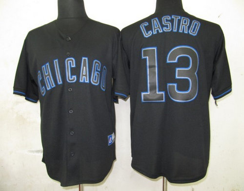 MLB Chicago Cubs 13 Castro Black Fashion Jerseys MLB Chicago Cubs 13 Castro Black Fashion Jerseys