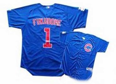 MLB Majestic Chicago Cubs 1 Kosuke Fukudome Blue Baseball Jersey MLB Majestic Chicago Cubs 1 Kosuke Fukudome Blue Baseball Jersey
