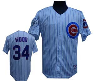 Chicago Cubs 34 white wood 3 patch