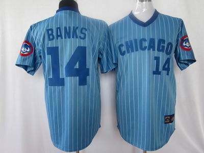 Chicago Cubs 14 Ernie Banks blue strip jerseys Chicago Cubs 14 Ernie Banks blue strip jerseys