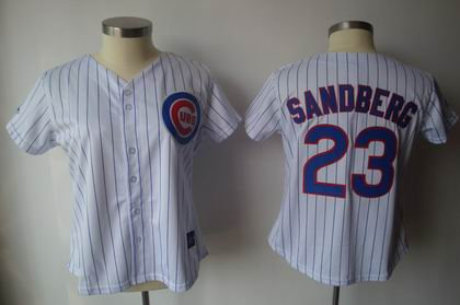 Women Chicago Cubs 23 Ryne Sandberg white Jerseys