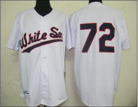 MLB Chicago White Sox 72# Fisk White Jerseys M&N MLB Chicago White Sox 72# Fisk White Jerseys M&N