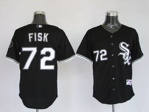 MLB Jerseys Chicago White Sox 72 Fisk Black