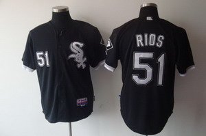 Chicago White Sox 51 Alex Rios black Baseball Jersey Chicago White Sox 51 Alex Rios black Baseball Jersey