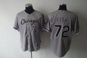 Chicago White Sox 72 Fisk Grey jersey