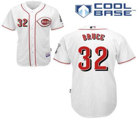 Cincinnati Reds 32 Jay Bruce White jerseys cool base