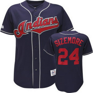 Cleveland Indians #24 Grady Sizemore Navy Blue Jersey Cleveland Indians #24 Grady Sizemore Navy Blue Jersey