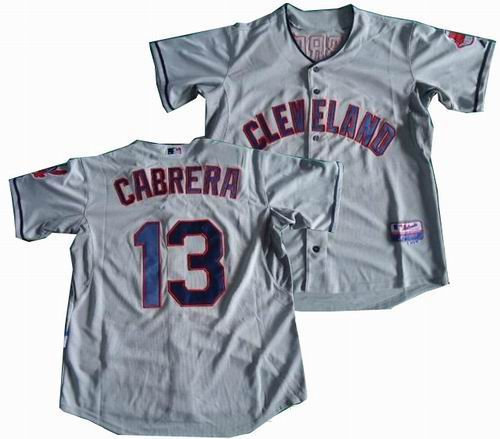 Cleveland Indians 13 Asdrubal CABRERA grey jerseys Cleveland Indians 13 Asdrubal CABRERA grey jerseys
