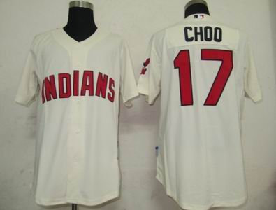 Cleveland Indians 17 Choo Cream Jerseys