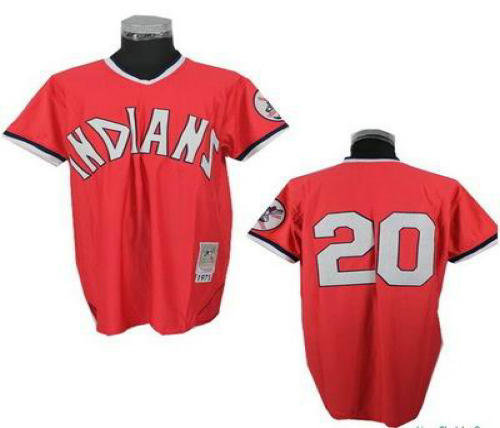 Cleveland Indians 20 Frank Robinson 1975 Red Throwback Jersey