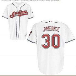Cleveland Indians 30 Ubaldo Jimenez white Cool base