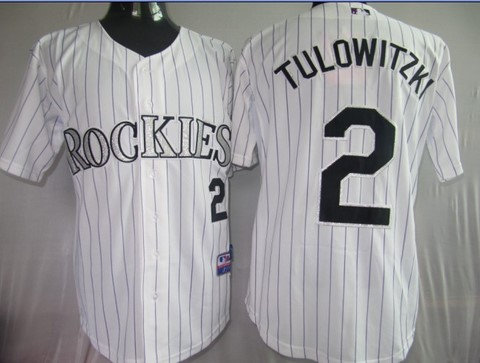 Colorado Rockies 2 Tulowitzki White jerseys