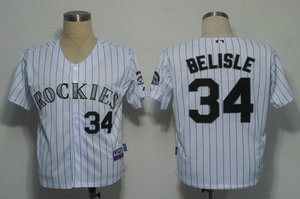 Colorado Rockies 34 Belisle White Cool Base Jersey